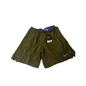 Nike Dri Fit NWT Medium Green 2 in 1 Shorts Drawstring Elastic Waist  7 inseam